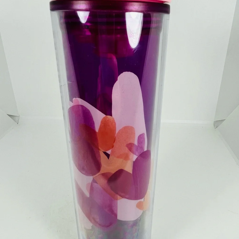 Starbucks Valentines 2020 Pink Purple Tumbler Hearts Cold Hot Cup 16oz Acrylic